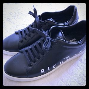 $365 John Richmond Black Leather Low Sneakers 11